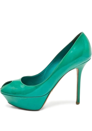Sergio Rossi pre-owned peep-toe pumps - Green