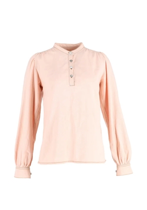 GANNI buttoned long-sleeve top - Pink