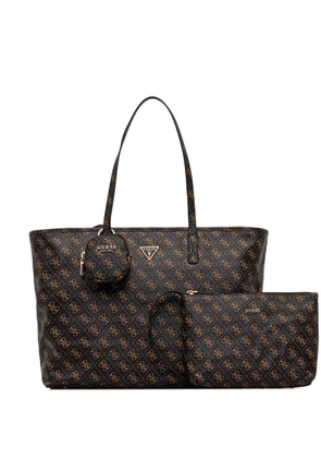 GUESS USA large monogram-pattern tote bag - Brown