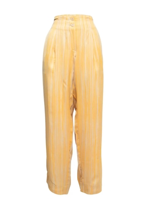 Bottega Veneta Pre-Owned striped satin trousers - Yellow