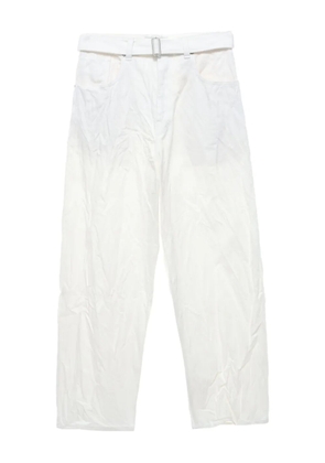 Studio Nicholson crinkled belted jeans - White