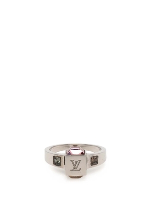 Louis Vuitton Pre-Owned 2003 Silver Plated Crystal Gamble Cocktail Ring L costume ring