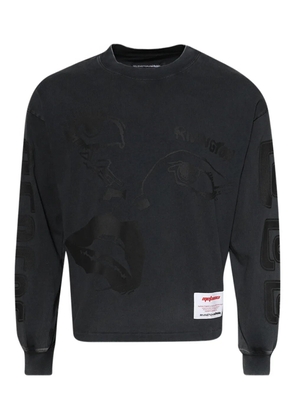 RRR123 graphic-design long-sleeved sweatshirt - Black