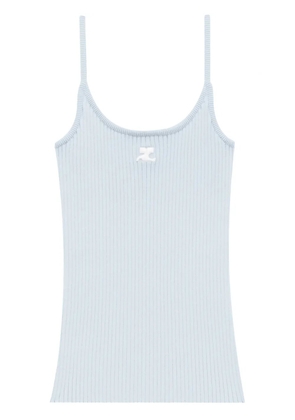 Courrèges rib-knit tank-top - Blue