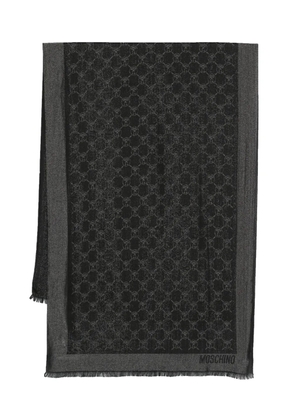 Moschino lamé logo-jacquard scarf - Black