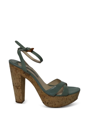 Prada Pre-Owned platform cork heel sandals - Green