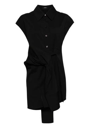 Goen.J knot-detail stretch shirt dress - Black