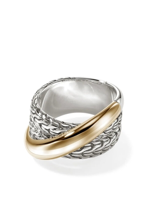John Hardy 14kt yellow gold JH Essential Crossover ring - Silver