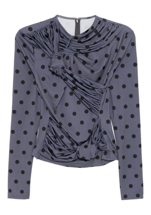 Rokh polka-dot knotted top - Grey