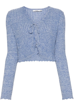 b+ab cropped wool-blend cardigan - Blue