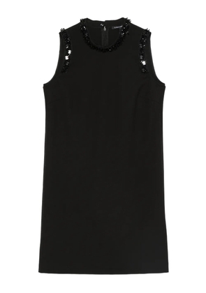 Luisa Cerano beaded-neck sleeveless mini dress - Black