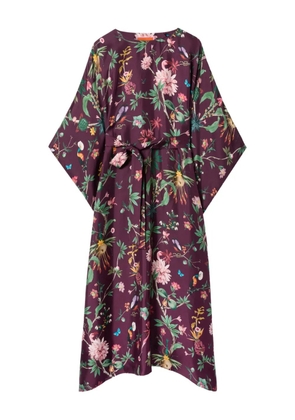 La DoubleJ floral-print midi dress - Purple