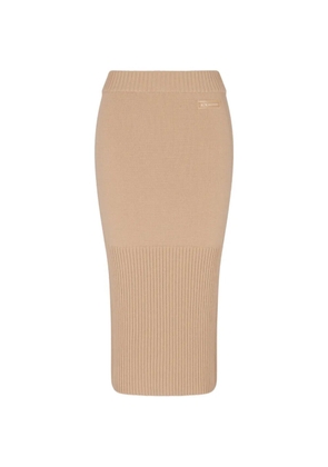 Armani Exchange ribbed midi skirt - Neutrals