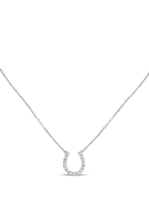 LB Exclusive 14K white gold Horseshoe diamond necklace - Silver