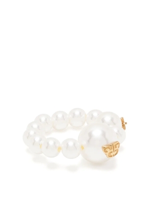 A BATHING APE® star-motif beaded ring - White