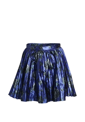 Red Valentino Vintage pleated floral-print skirt - Blue