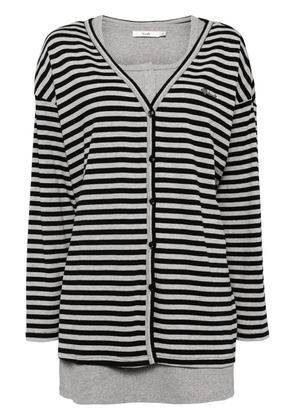 b+ab striped button-up cardigan - Black