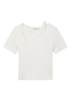 b+ab asymmetrical-neckline T-shirt - White