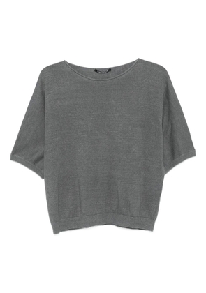 Luisa Cerano short-sleeves linen top - Grey