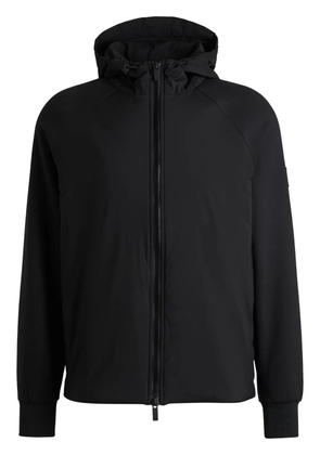 BOSS logo-appliqué hooded jacket - Black
