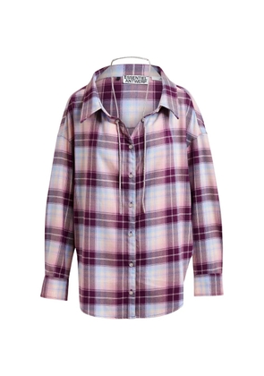 Essentiel Antwerp plaid-pattern rhinestone-embellishment shirt - Purple