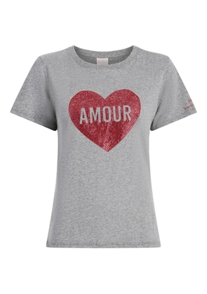 Cinq A Sept heart-embellished T-shirt - Grey