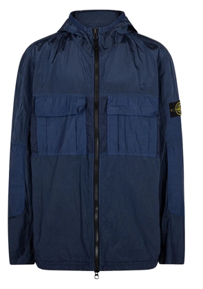 Stone Island ripstop 'Navy' hooded jacket - Blue