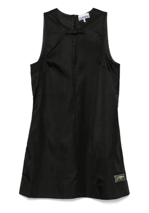 GANNI bow-detail mini dress - Black