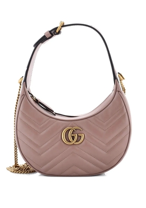 Gucci Pre-Owned GG Marmont Half Moon Matelasse Leather Mini hobo bag - Neutrals