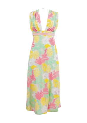 Markarian Aura floral-lace midi dress - Yellow