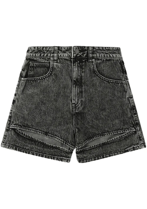 izzue logo-patch cotton shorts - Black