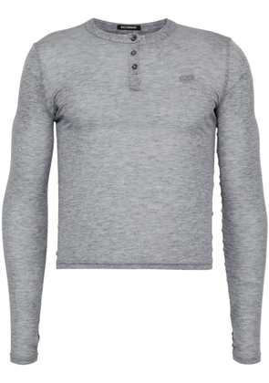 Ground Zero logo-embroidered T-shirt - Grey