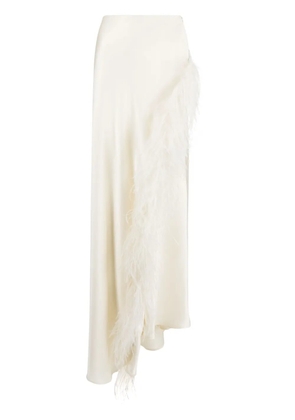 LAPOINTE FEATHER ASYMMETRICAL SKIRT - CREAM