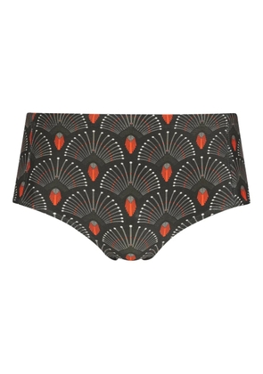 Lygia & Nanny geometric-print swimming trunks - Brown
