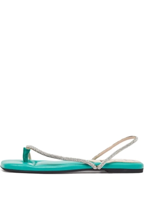 Nº21 pre-owned crystal-embellished flat sandals - Silver