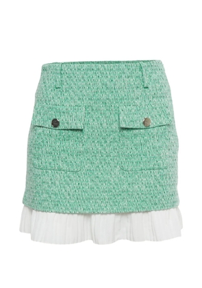 Maje tweed plissé skirt - Green