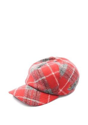 Vivienne Westwood Pre-Owned 2020s orb-embroidery tartan baseball cap - Red