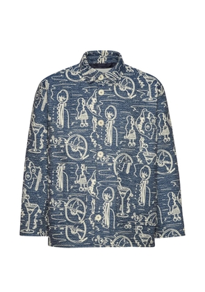 Henrik Vibskov Wheel doodle-print jacket - Blue