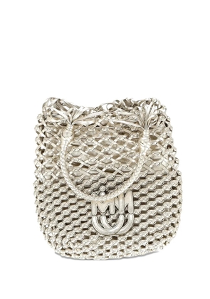 Miu Miu Pre-Owned weave effect leather tote bag - Silver