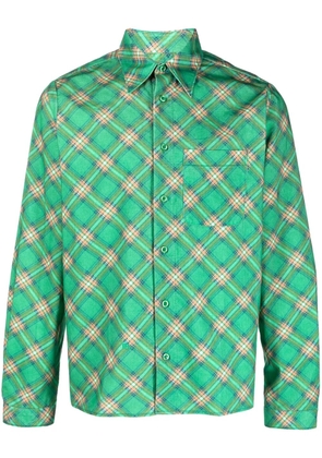 ERL check-pattern corduroy shirt - Green