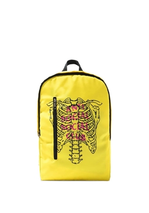 Anti Social Social Club Broken skeleton-print backpack - Yellow