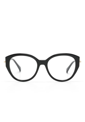 Max Mara Eyewear logo-engraved round-frame glasses - Black
