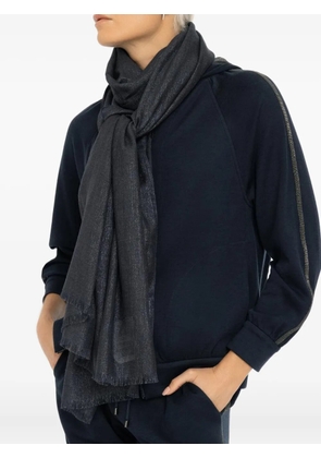 Brunello Cucinelli lurex fringed scarf - Blue