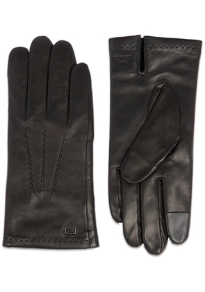 Lancel Sellier logo-stamp leather gloves - Black