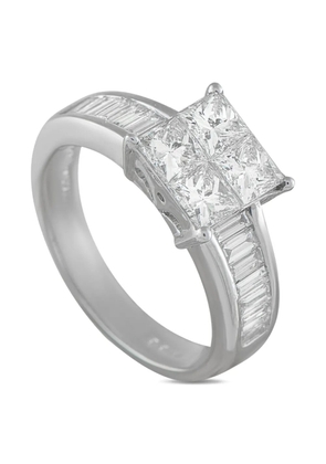 LB Exclusive platinum princess-cut diamond ring - Silver