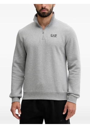Ea7 Emporio Armani zip-up logo-detail sweatshirt - Grey