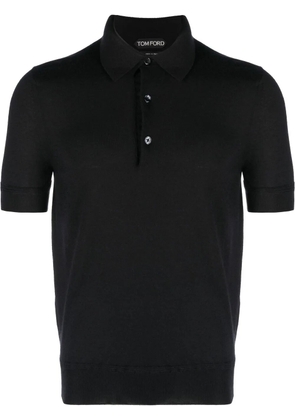 TOM FORD cashmere short-sleeve polo shirt - Black
