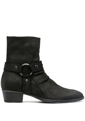 MATT MORO leather harness ankle boots - Black