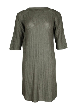 Hermès Pre-Owned crew-neck silk dress - Green