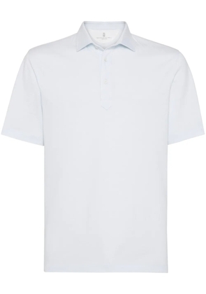 Brunello Cucinelli organic cotton-blend polo shirt - Blue